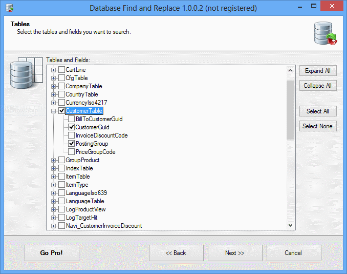 Database Find and Replace screenshot Database Find and Replace screenshot