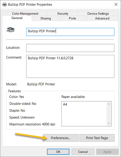 setup bullzip pdf printer