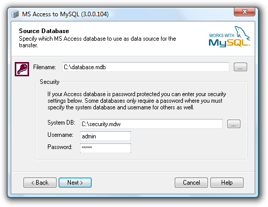 Access To Mysql