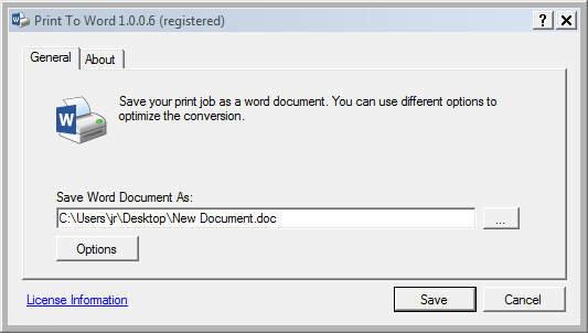 Print to Word screenshot
